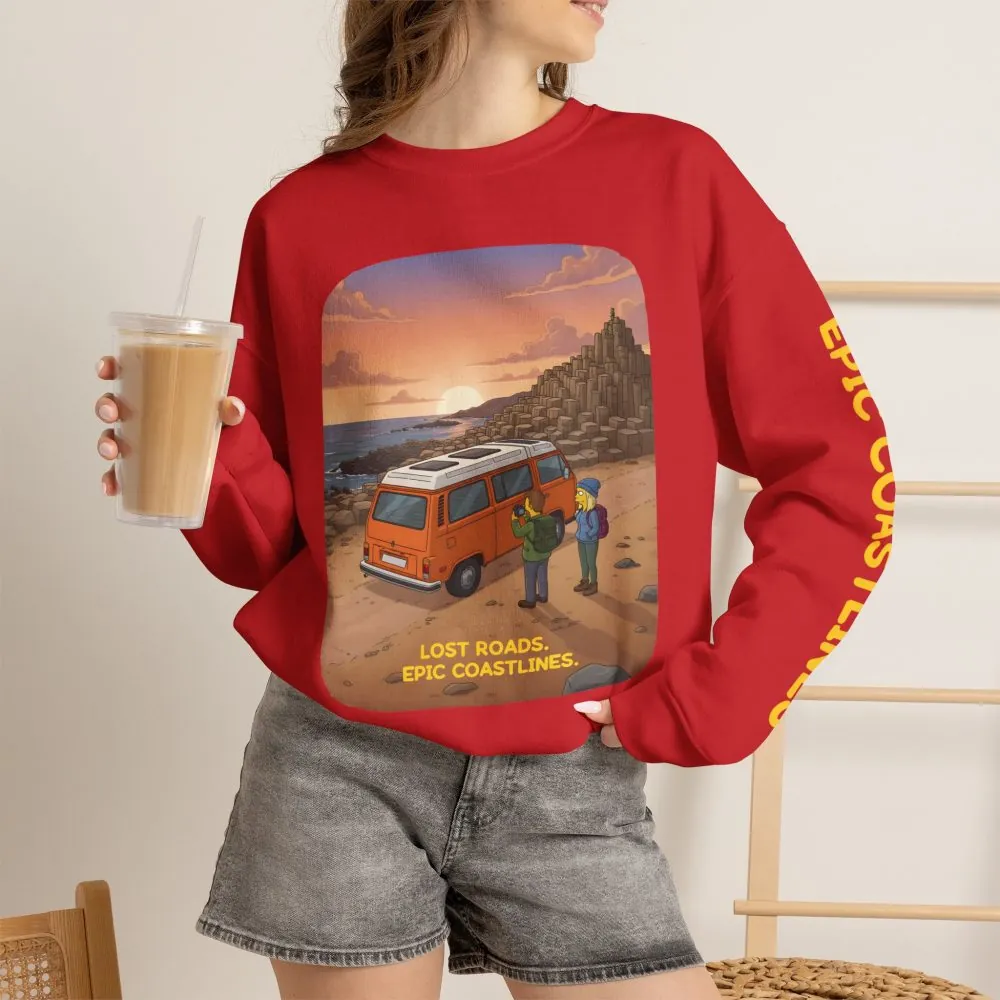 16817386224034510151_2048.jpeg Unisex Heavy Blend™ Crewneck Sweatshirt — "Lost Roads Epic Coastlines" Design Sitcom-Line