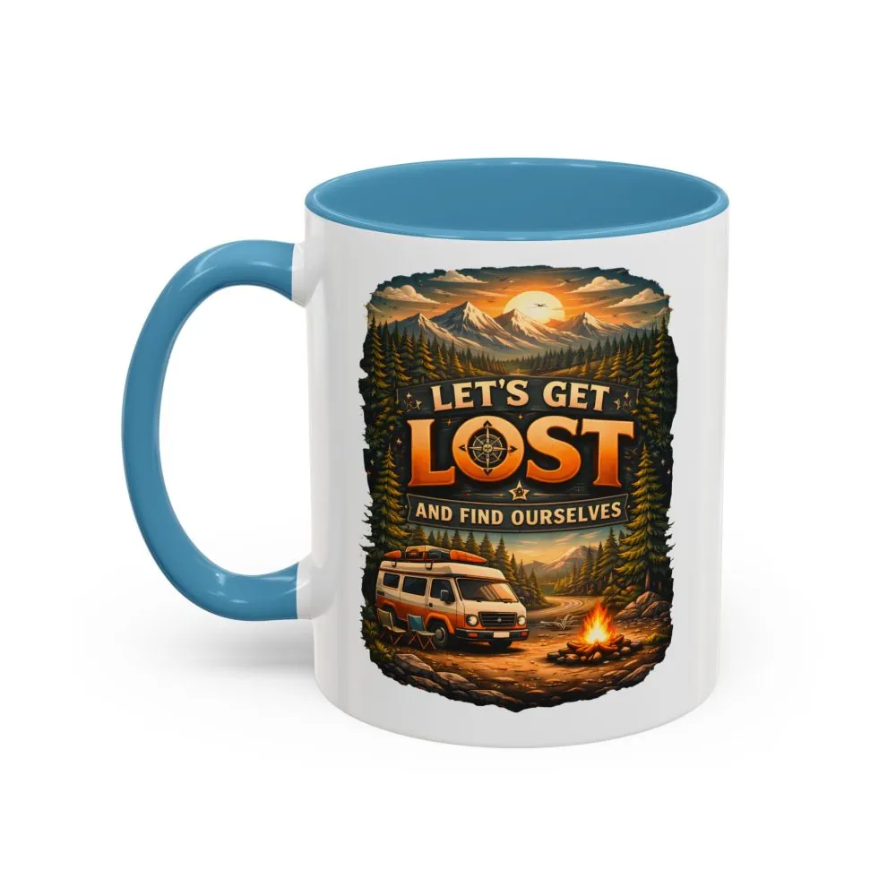 1683631210567398130_2048.jpeg Accent Coffee Mug (11, 15oz) — "Let´s Get Lost And Find Ourselfs" Design Scenic-Line