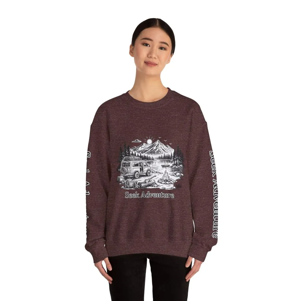 16850839583893159608_2048.jpeg Unisex Heavy Blend™ Crewneck Sweatshirt — "Seek Adventure" Design Minimal-Line