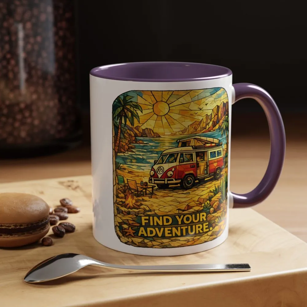 16853492362612677203_2048.jpeg Accent Coffee Mug (11, 15oz) — ""Find Your Adventure"" Design Cubic-Line