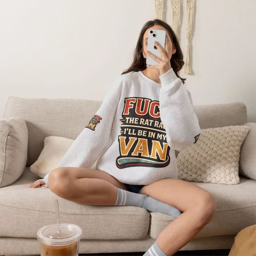 Unisex Heavy Blend™ Crewneck Sweatshirt — "Fuck The Rat Race" Design F**K-Line
