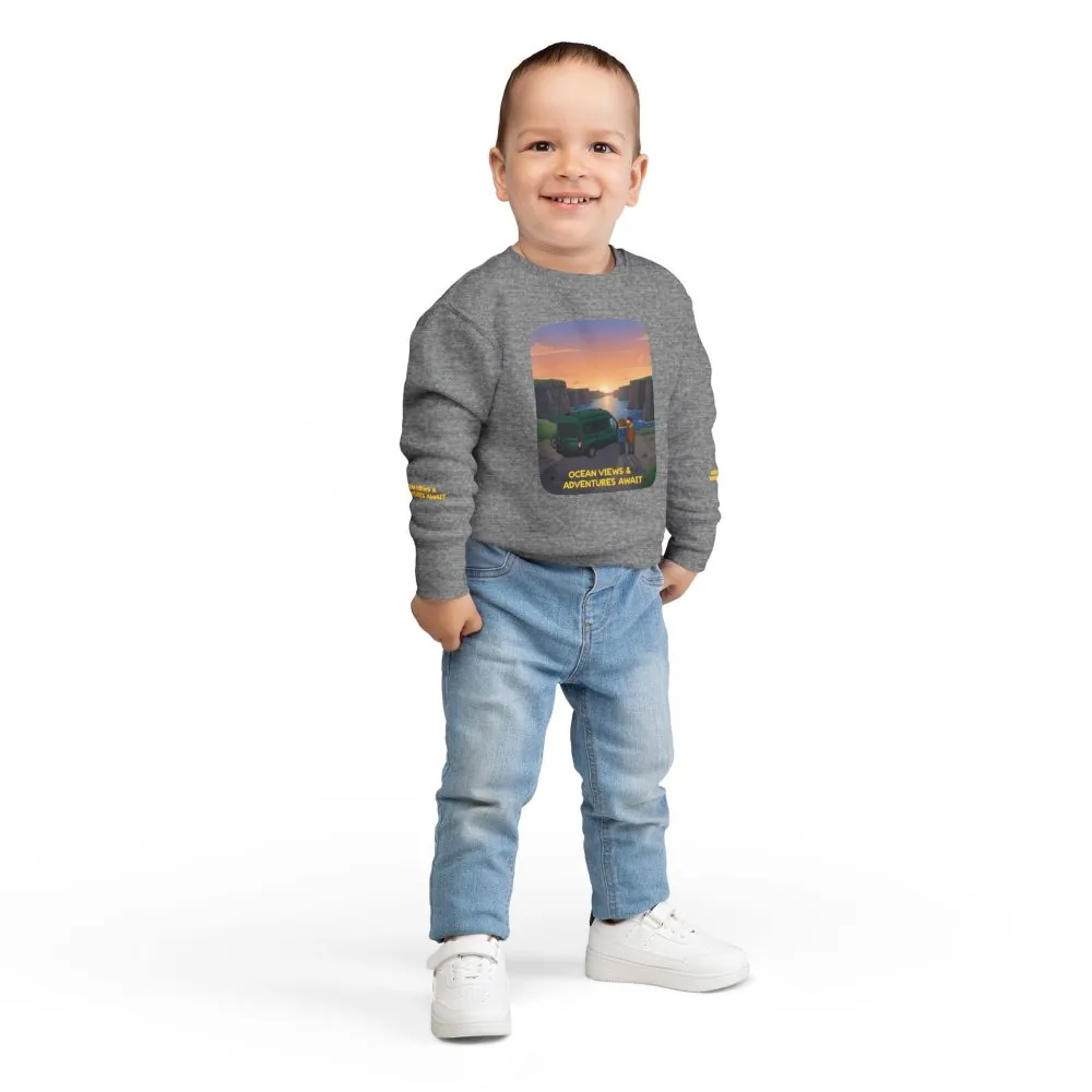 16878609754055793066_2048.jpeg Toddler Sweatshirt - "Ocean Views-Adventures Awaits" (Design Sitcom-Line)