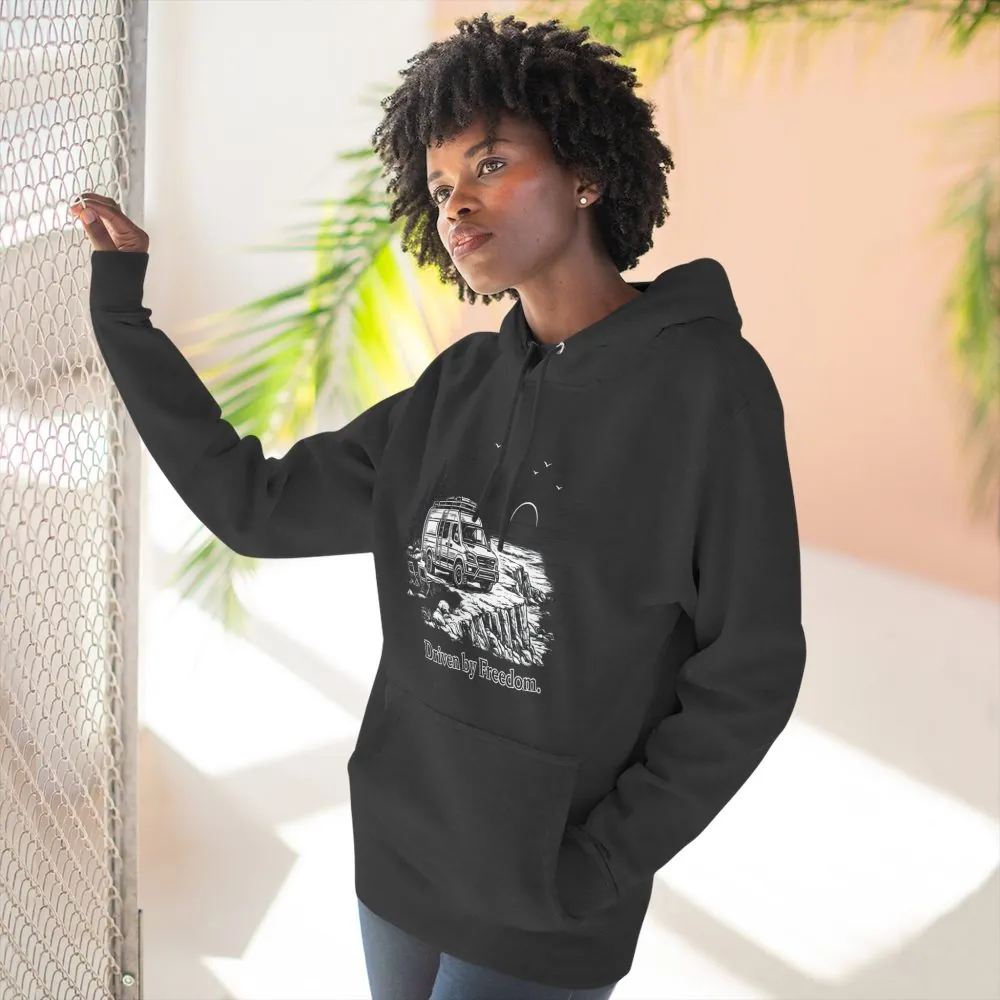 16878795939609437210_2048.jpeg Three-Panel Fleece Hoodie - "Driven By Freedom" Design Minimal-Line