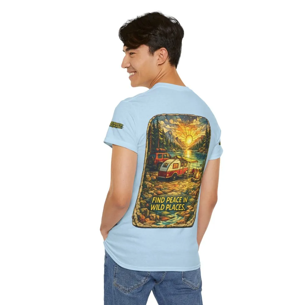 16884330546743548931_2048.jpeg Unisex Heavy Cotton Tee — "Find Peace In Wild Places" Design Cubic-Line