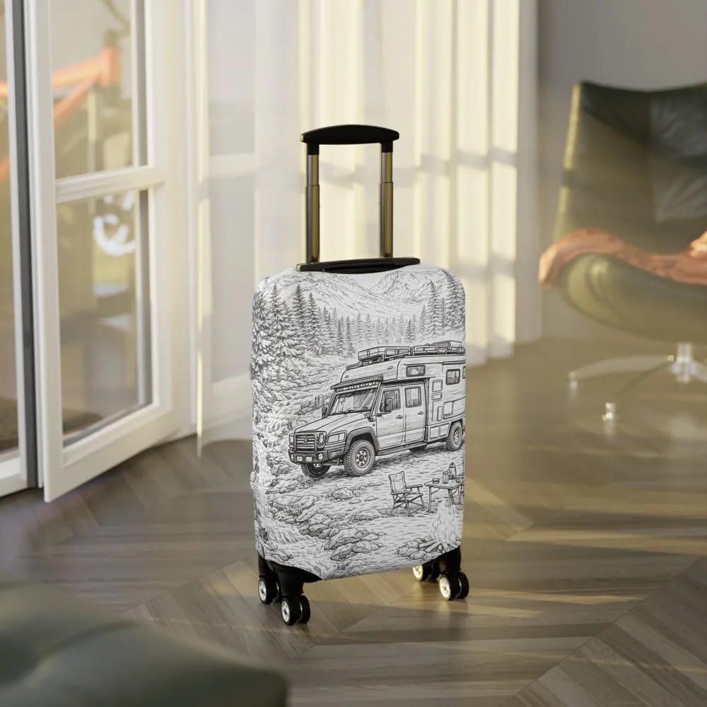 16888013122573237330_2048.jpeg Luggage Cover — Adventure Camper Sketch Travel Suitcase