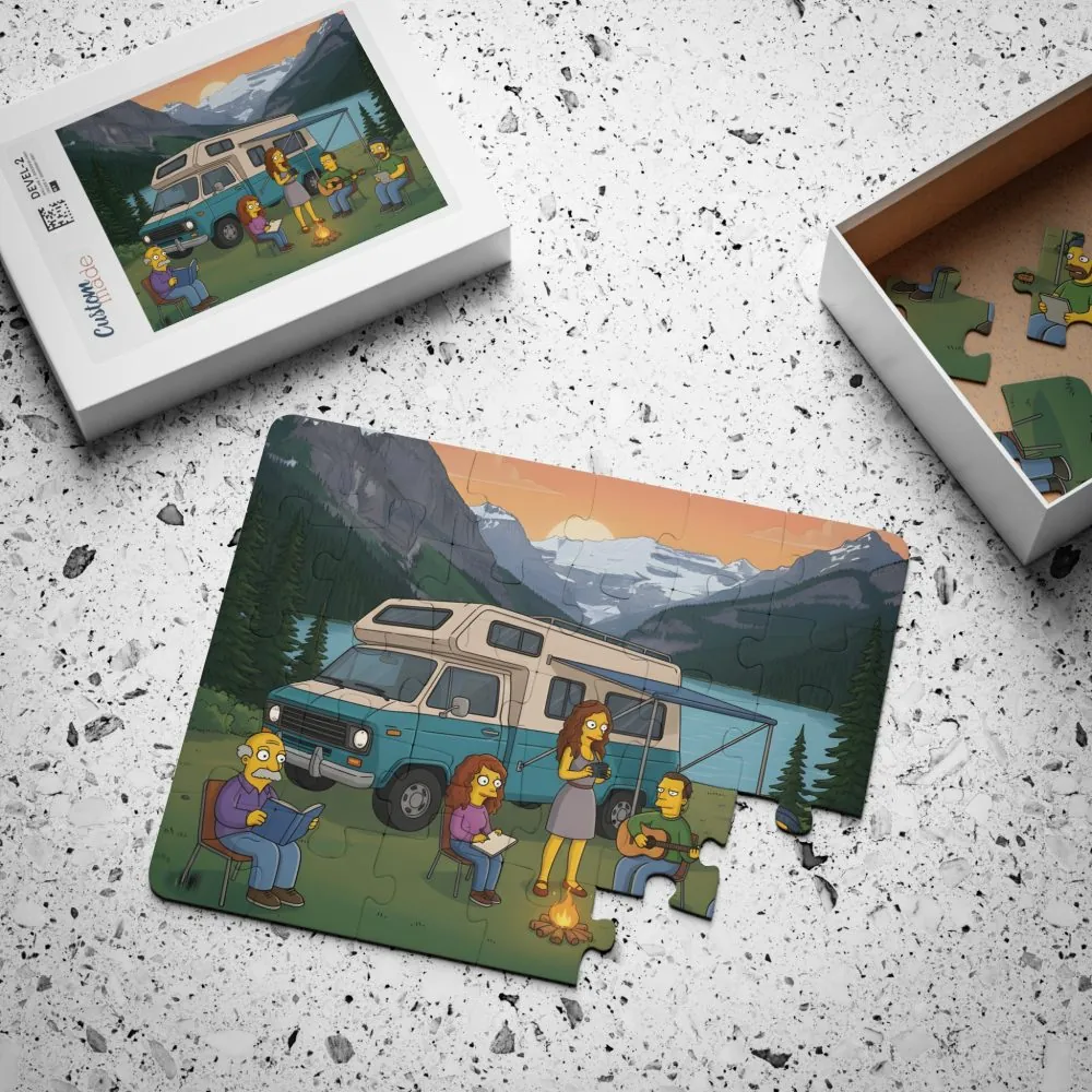 16888023516574910606_2048.jpeg Kids' 30‑Piece Camping Puzzle — Family RV Camping Campfire Scene
