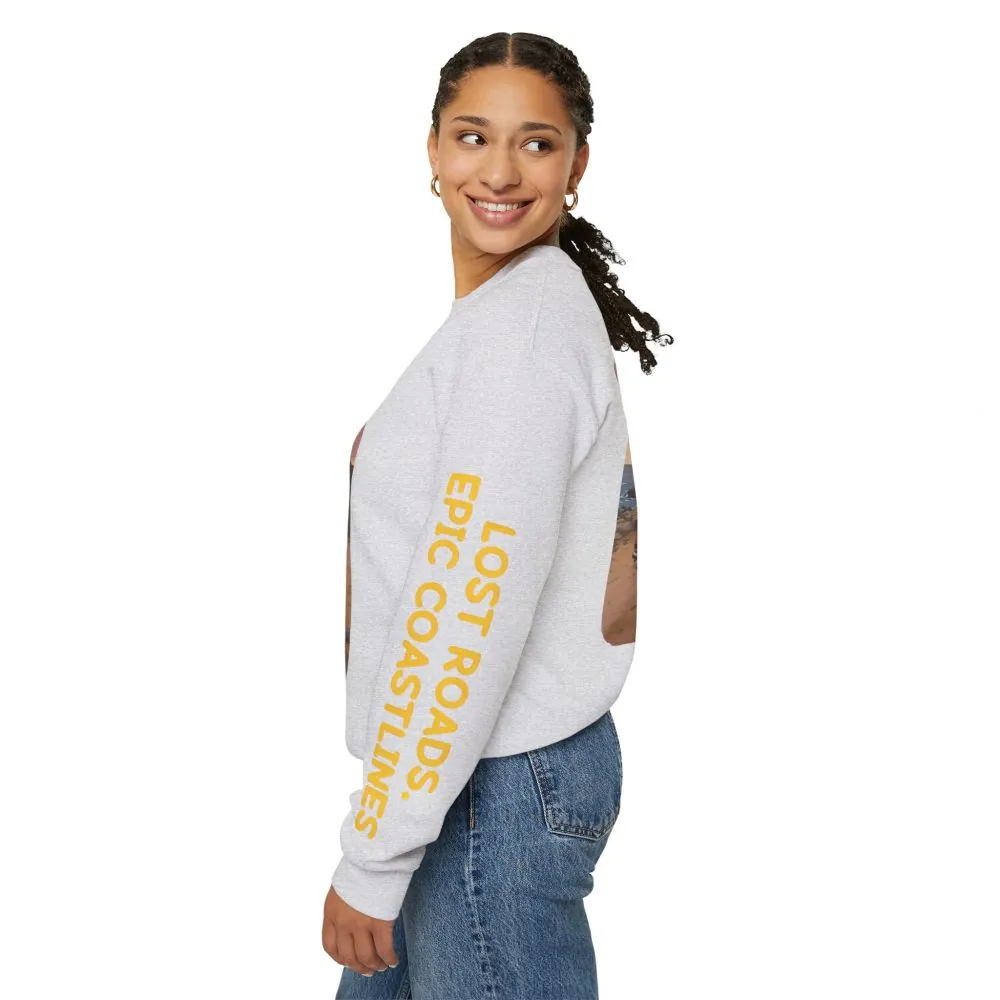 16893999036085264823_2048.jpeg Unisex Heavy Blend™ Crewneck Sweatshirt — "Lost Roads Epic Coastlines" Design Sitcom-Line