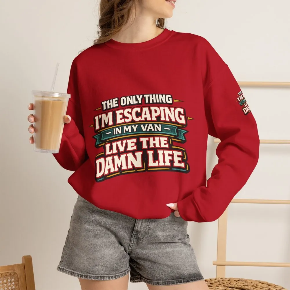 Unisex Heavy Blend™ Crewneck Sweatshirt — "The Only Thing I´m Escaping" Design F**K-Line