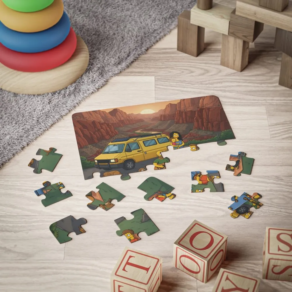 Kids' 30‑Piece Camping Puzzle — Family Camper Road Trip