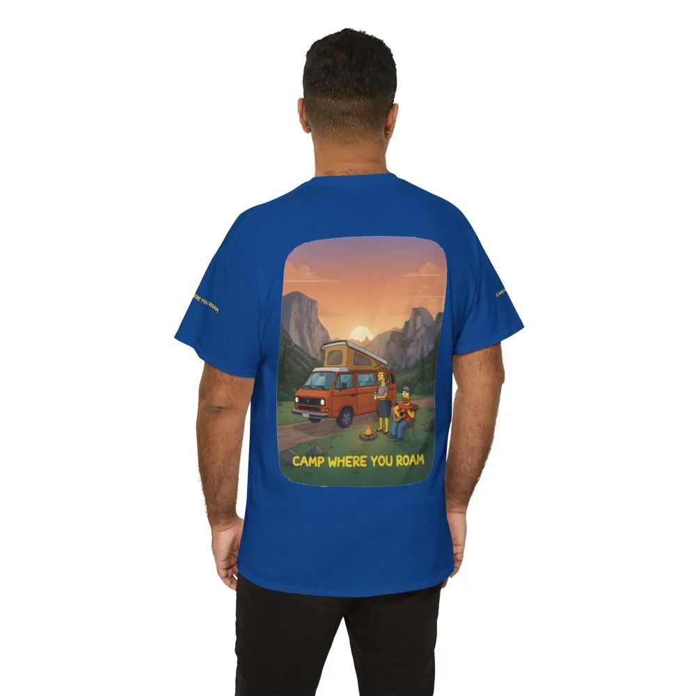 Unisex Heavy Cotton Tee — "Camp Where You Roam" Design Sitcom-Line