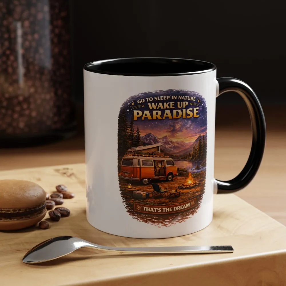Accent Coffee Mug (11, 15oz) — "Go to Sleep in Nature" Design Scenic-Line