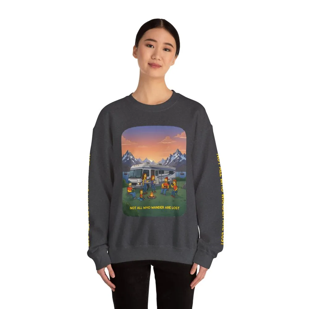 16937879025702639368_2048.jpeg Unisex Heavy Blend™ Crewneck Sweatshirt — "Not All Who Wander Are Lost" Design Sitcom-Line