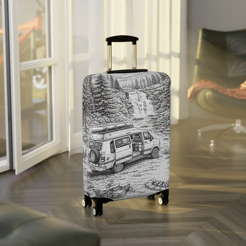 16954588664030009895_2048.jpeg Luggage Cover — Adventure Camper Sketch Travel Suitcase