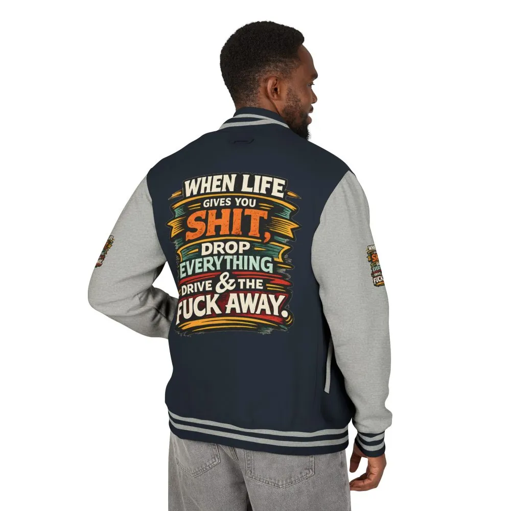 16957442847309915413_2048.jpeg Unisex Heavyweight Letterman Jacket — "When Live Gives You Shit" Design F**K-Line
