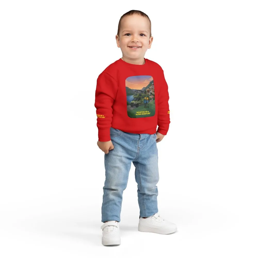 1696918023992604872_2048.jpeg Toddler Sweatshirt - "Mountain Air And Alpine Adventure" (Design Sitcom-Line)