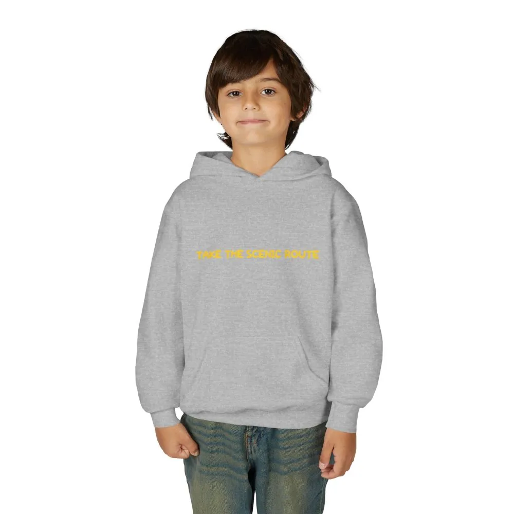 Youth Hoodie(Gildan) – "Take The Scenic Route" (Design Sitcom-Line)