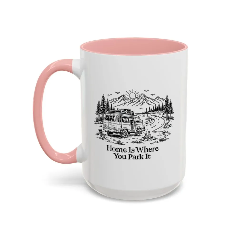 16988922657959970530_2048.jpeg Accent Coffee Mug (11, 15oz) — "Home Is Where You Park It" Design Minimal-Line