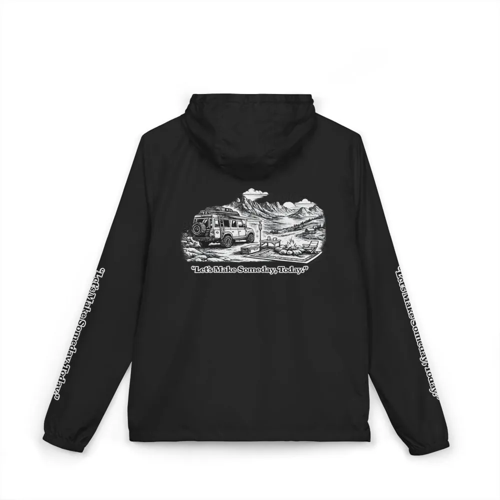 1699481001567506550_2048.jpeg Unisex Full-Zip Windbreaker Jacket — "Lets Make Some Day" (Design "Minimal-Line")