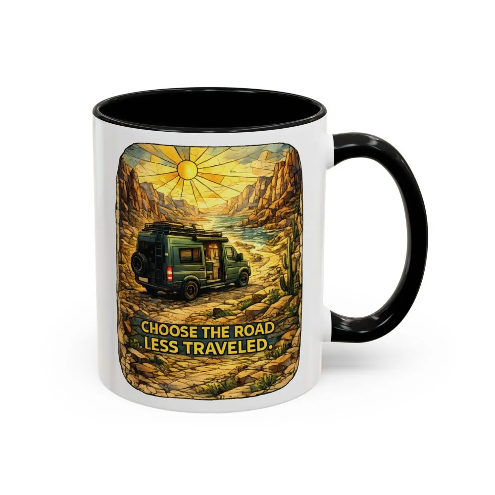 16997111838274228851_2048.jpeg Accent Coffee Mug (11, 15oz) — "Choose The Road Less Traveled" Design Cubic-Line