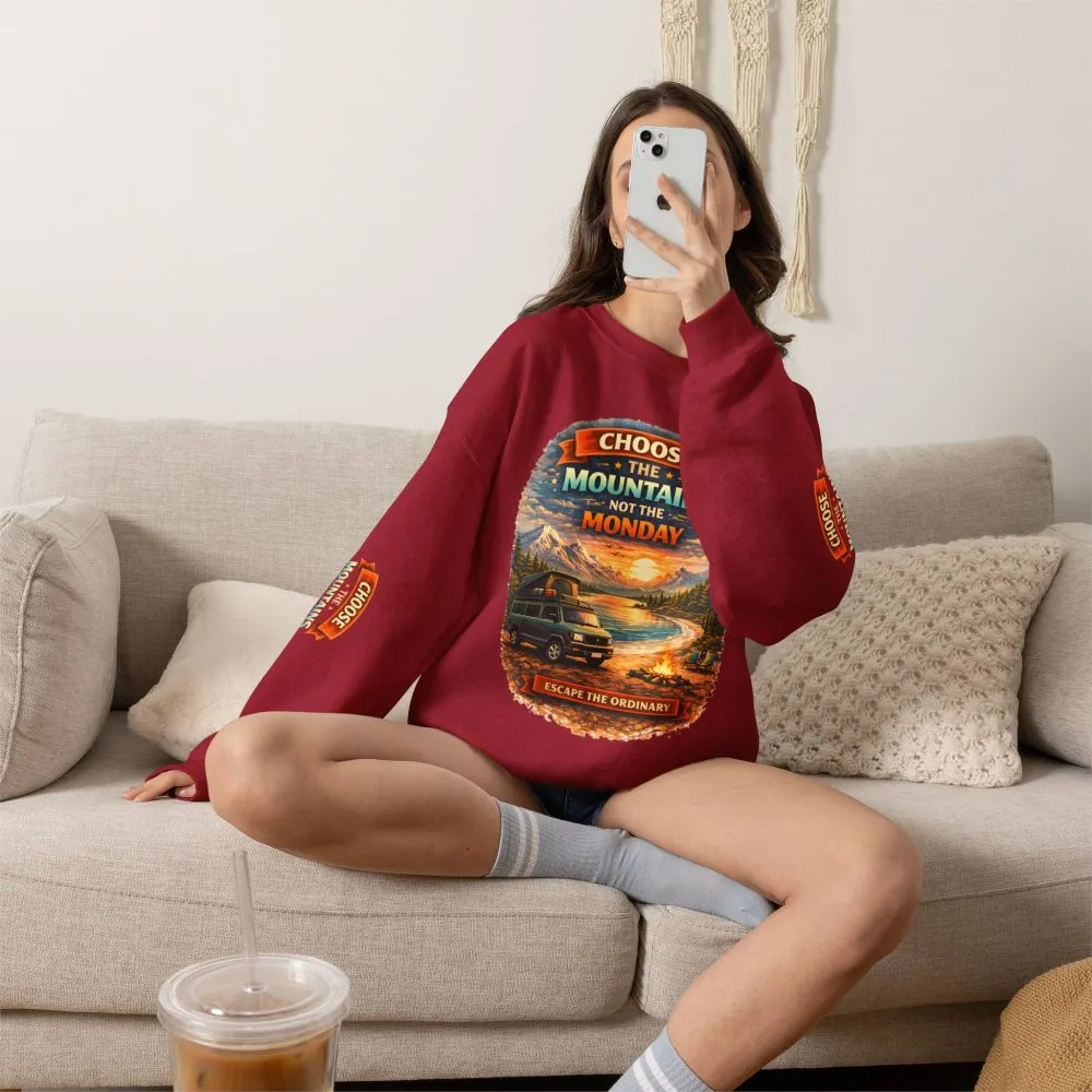 17006191389825628317_2048.jpeg Unisex Heavy Blend™ Crewneck Sweatshirt — "Choose The Mountens" Design Scenic-Line