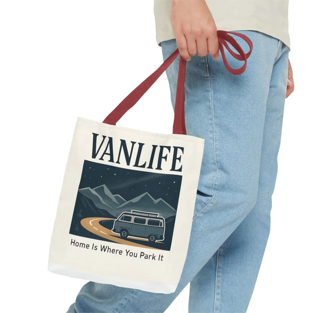 17013554018138764419_2048.jpeg Vanlife Tote Bag — "Vanlife - Home Is Where You Park It" Campervan Beach/Adventure Tote