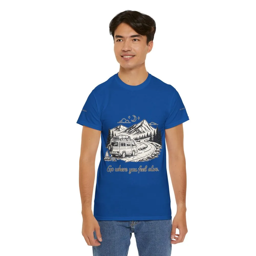 17023850149066525756_2048.jpeg Unisex Heavy Cotton Tee — "Go Where You Feel Alive" Design Minimal-Line