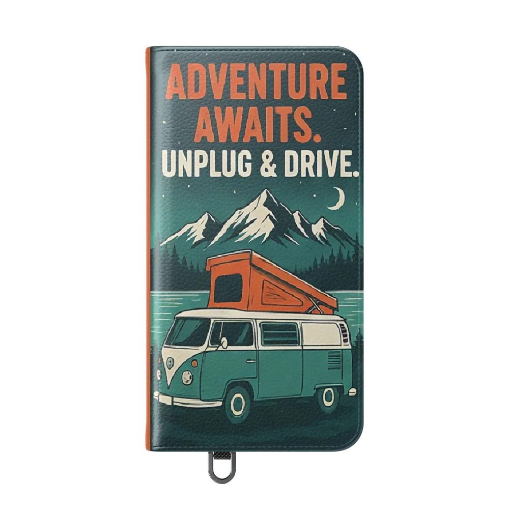 Flip Phone Case — "Adventure Awaits, Fuel Your Journey, Not the WiFi" Wallet Cover