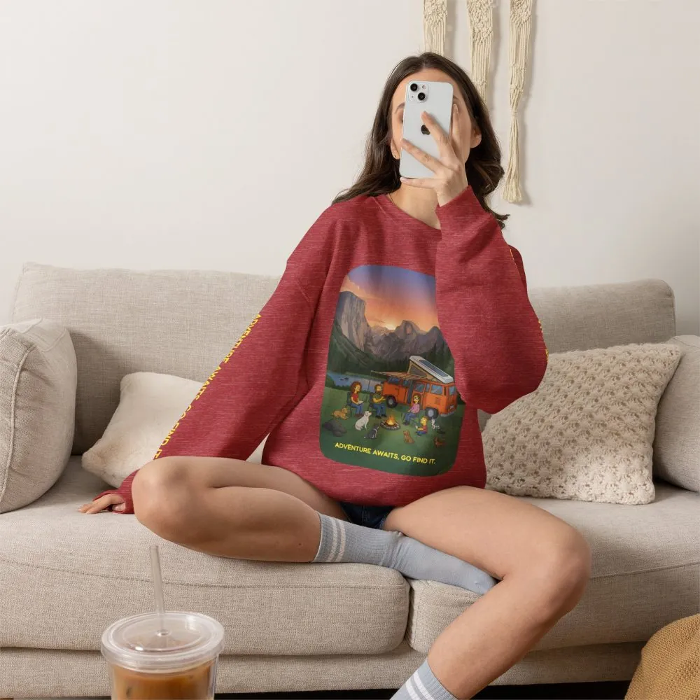 17033286149822105143_2048.jpeg Unisex Heavy Blend™ Crewneck Sweatshirt — "Adventure Awaits-Go Find It"" Design Sitcom-Line