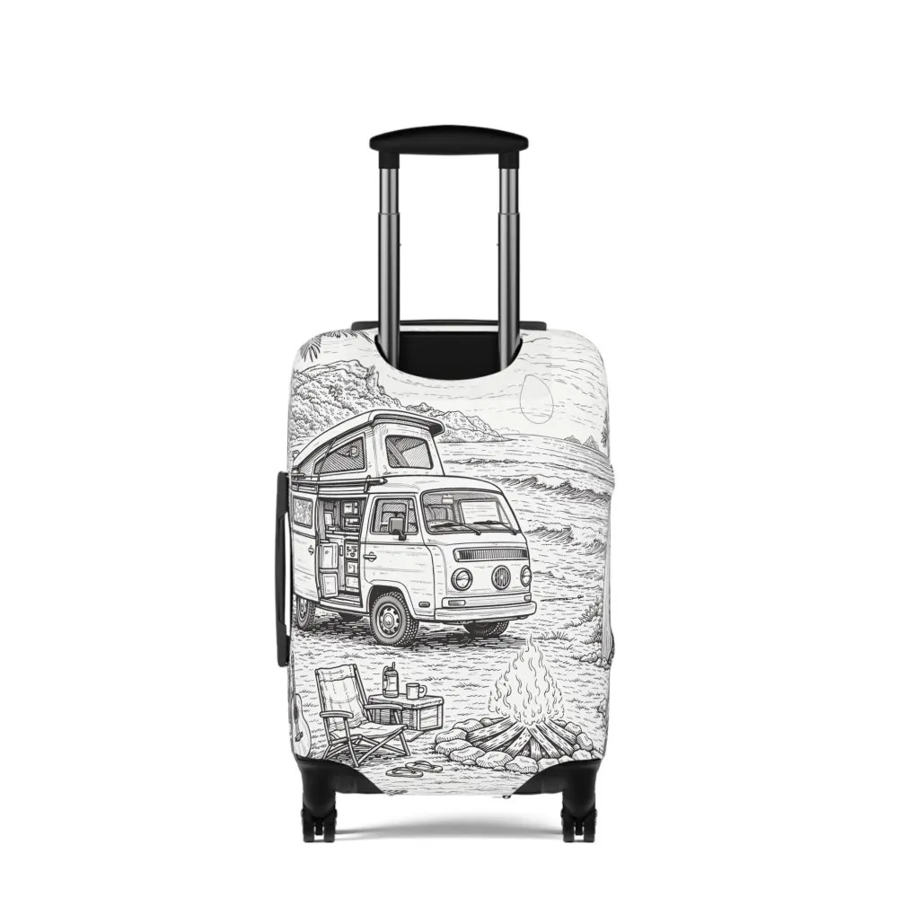 17071951045232668035_2048.jpeg Luggage Cover — Adventure Camper Sketch Travel Suitcase