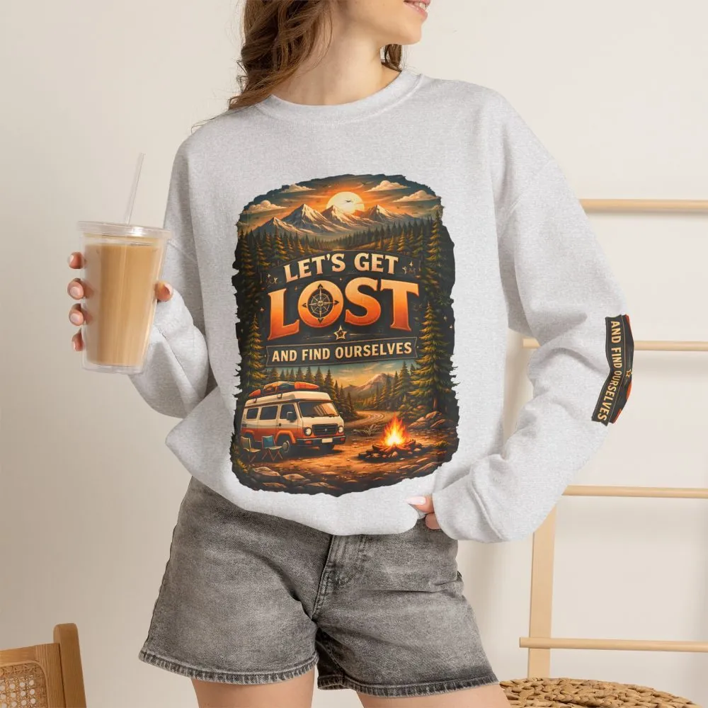 17073029492489949030_2048.jpeg Unisex Heavy Blend™ Crewneck Sweatshirt — "Let´s Get Lost And Found Ourselfs" Design Scenic-Line