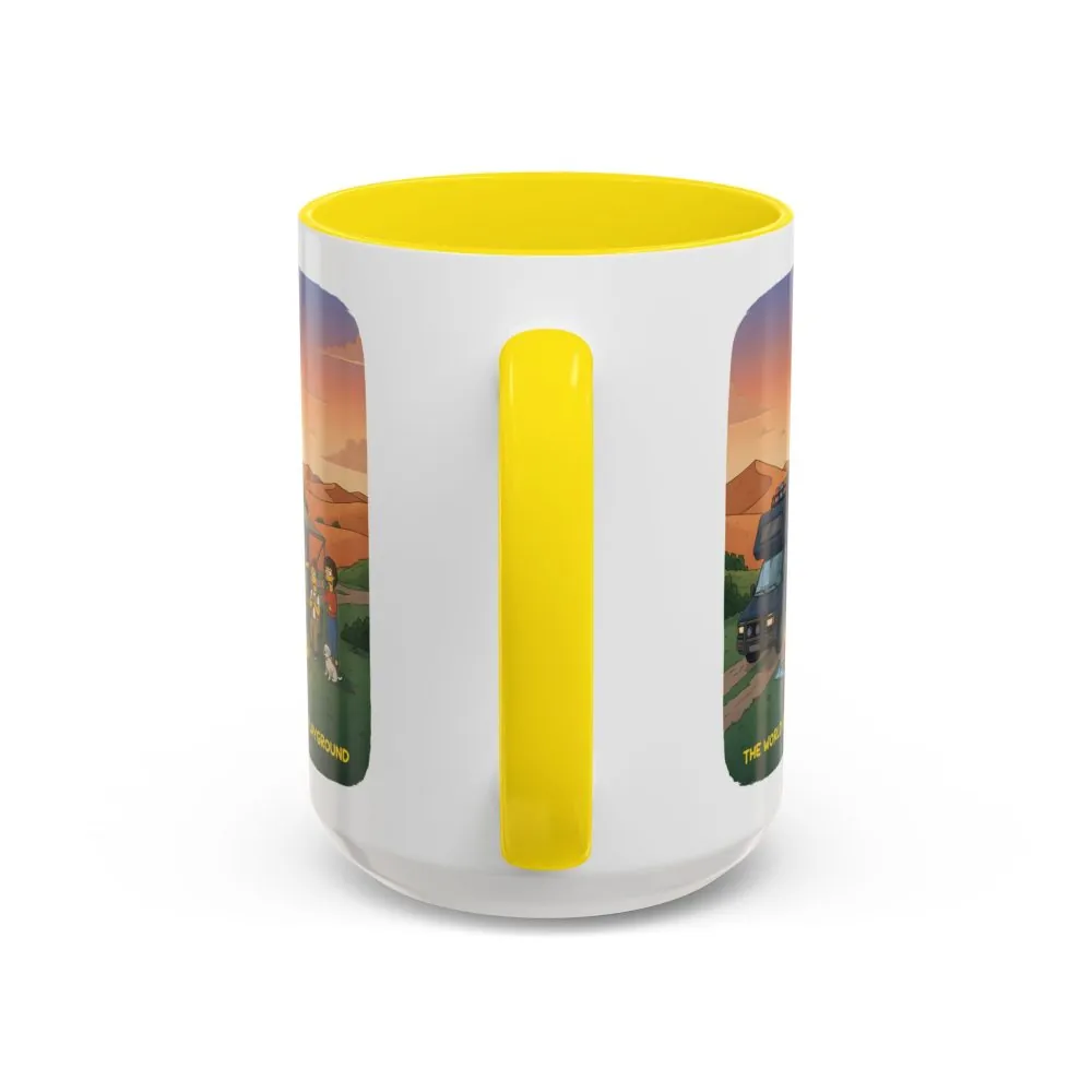 17074353533259208962_2048.jpeg Accent Coffee Mug (11, 15oz) — "The World Is Your playground" Design Sitcom-Line