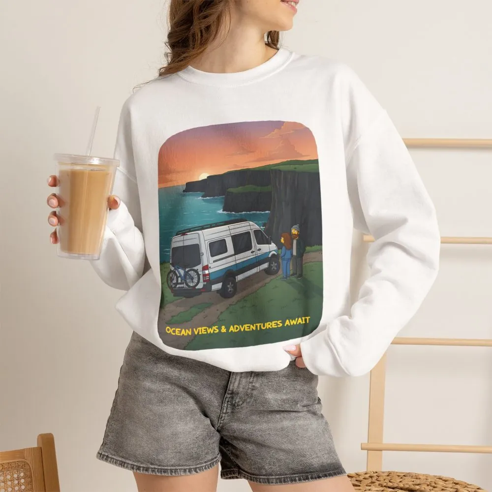 17075208630199273867_2048.jpeg Unisex Heavy Blend™ Crewneck Sweatshirt — "Ocean Views-Adventures Awaits" Design Sitcom-Line