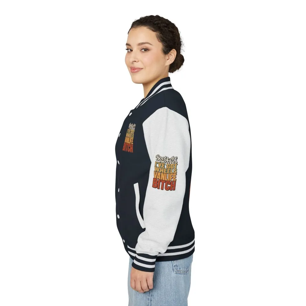 17097194977980525263_2048.jpeg Unisex Heavyweight Letterman Jacket — "Roots Are For Trees" Design F**K-Line