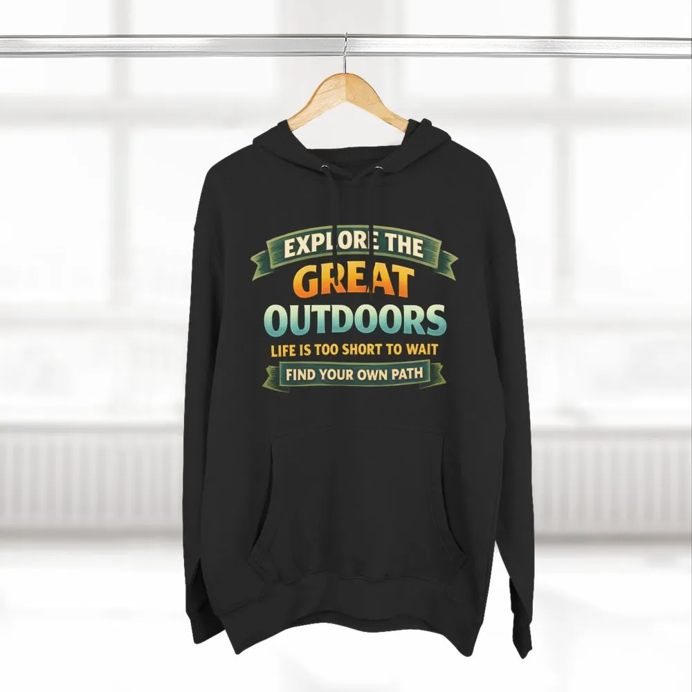 17098589655697146393_2048.jpeg Three-Panel Fleece Hoodie - "Explore The Great Outdoors" Design Scenic-Line
