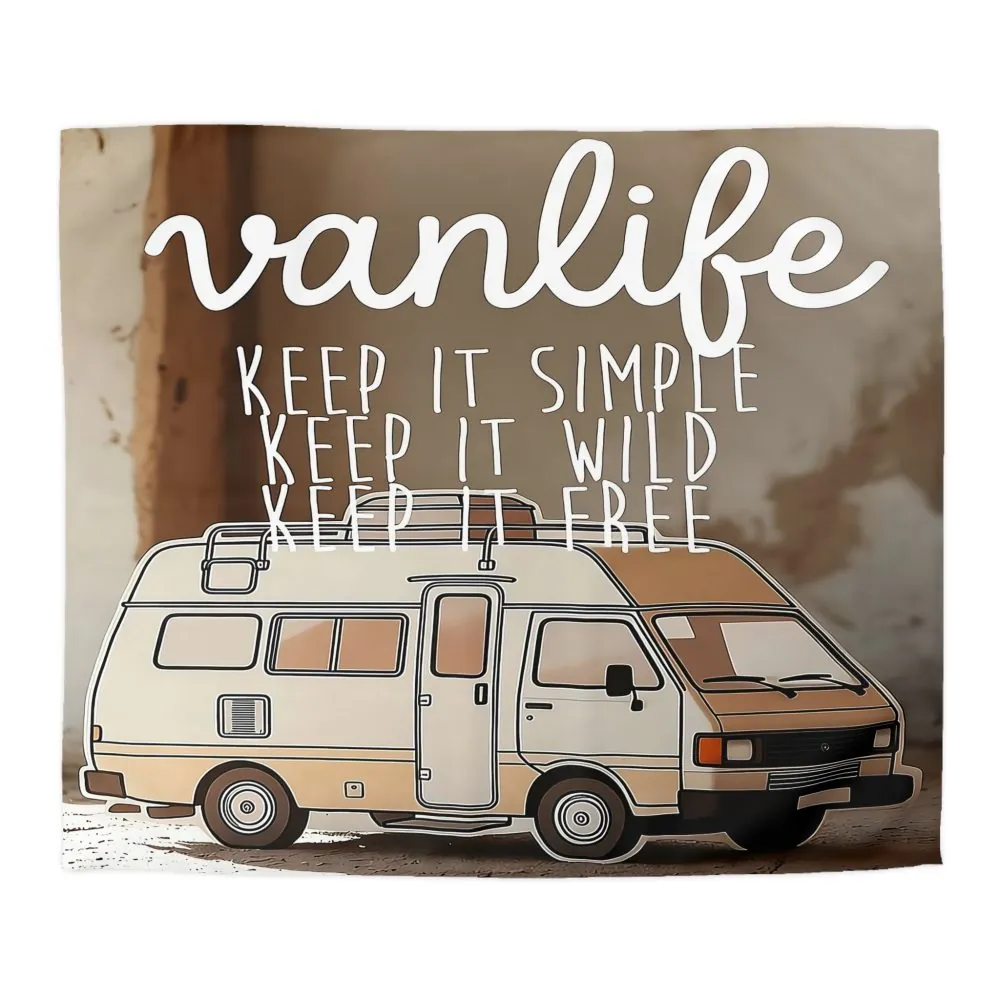 Duvet Cover — "Vanlife: Keep It Simple, Keep It Wild, Keep It Free"