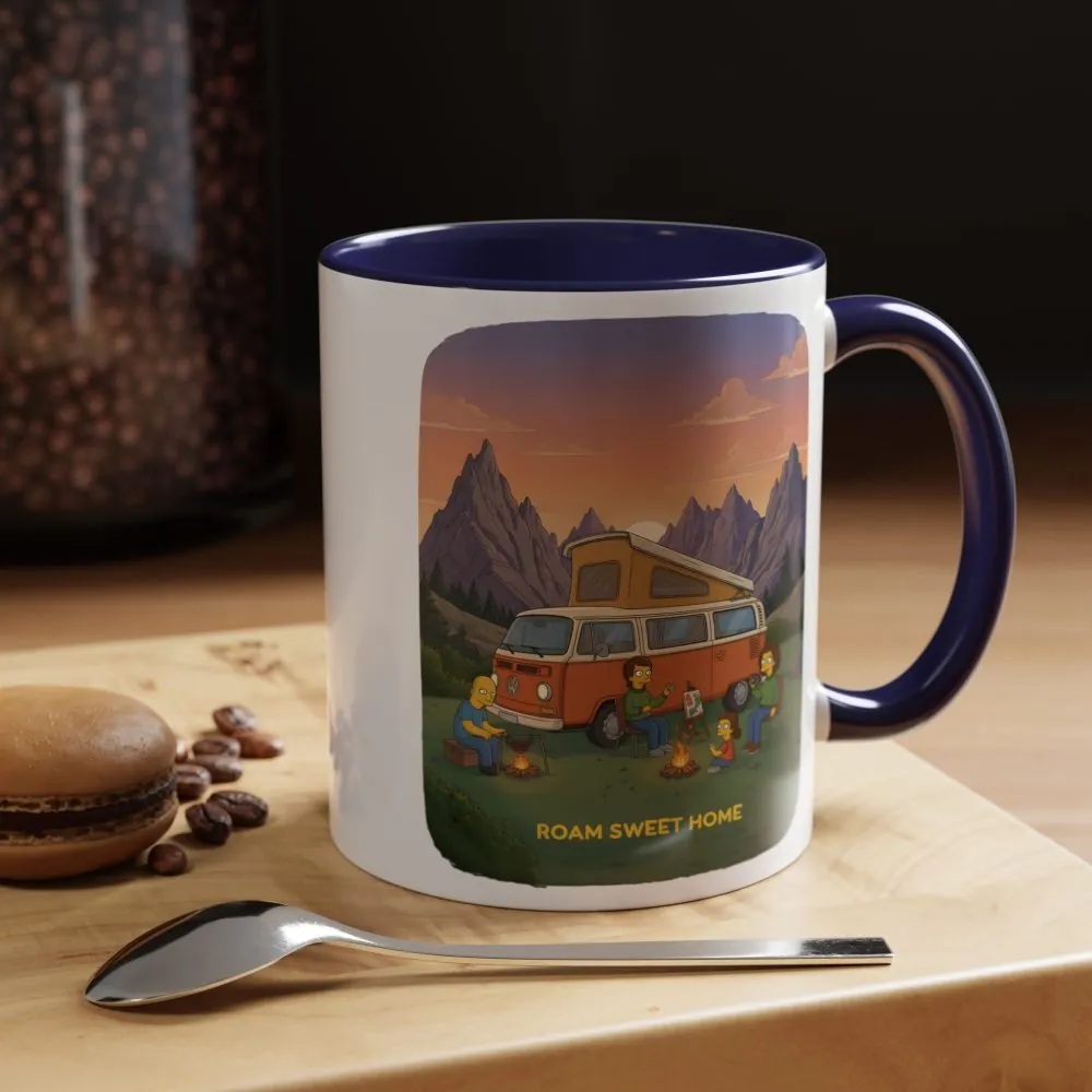 Accent Coffee Mug (11, 15oz) — "Roam Sweet Home" Design Sitcom-Line