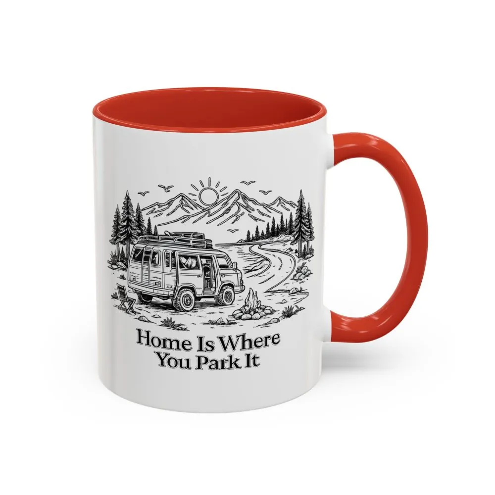 1711917918443494652_2048.jpeg Accent Coffee Mug (11, 15oz) — "Home Is Where You Park It" Design Minimal-Line