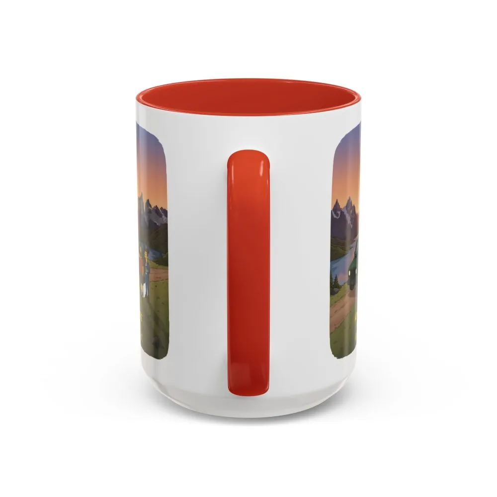 Accent Coffee Mug (11, 15oz) — "Adventure Awaits-Go Find It" Design Sitcom-Line