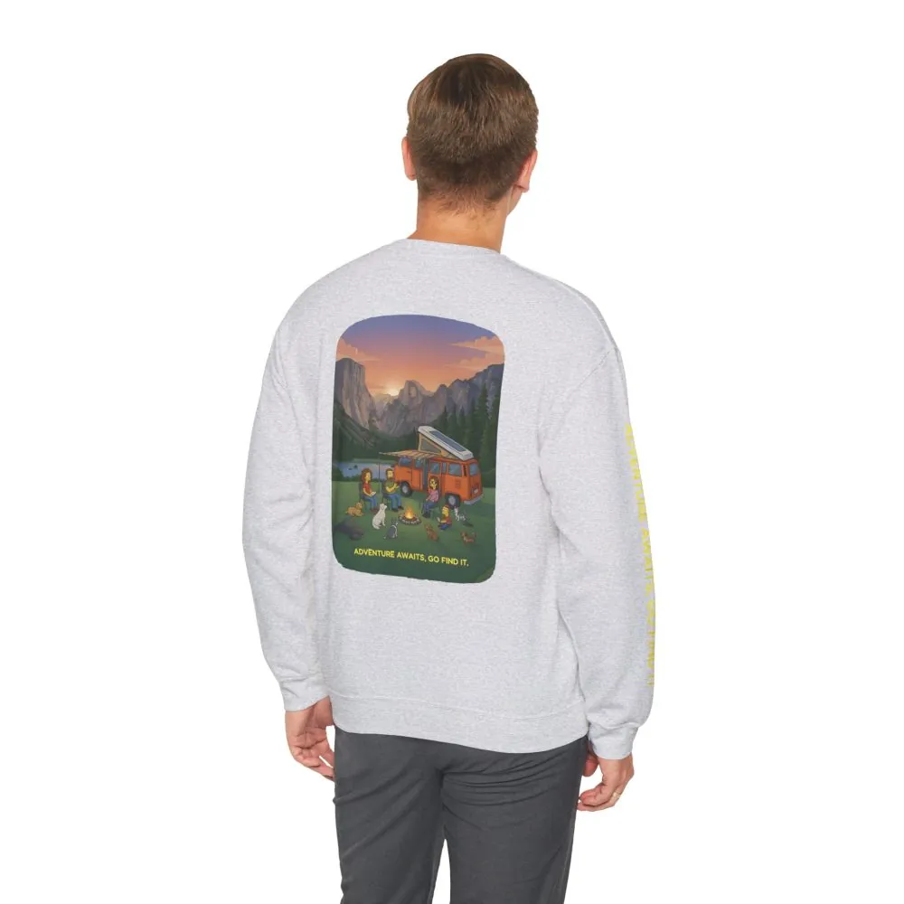 17132280776105591389_2048.jpeg Unisex Heavy Blend™ Crewneck Sweatshirt — "Adventure Awaits-Go Find It"" Design Sitcom-Line
