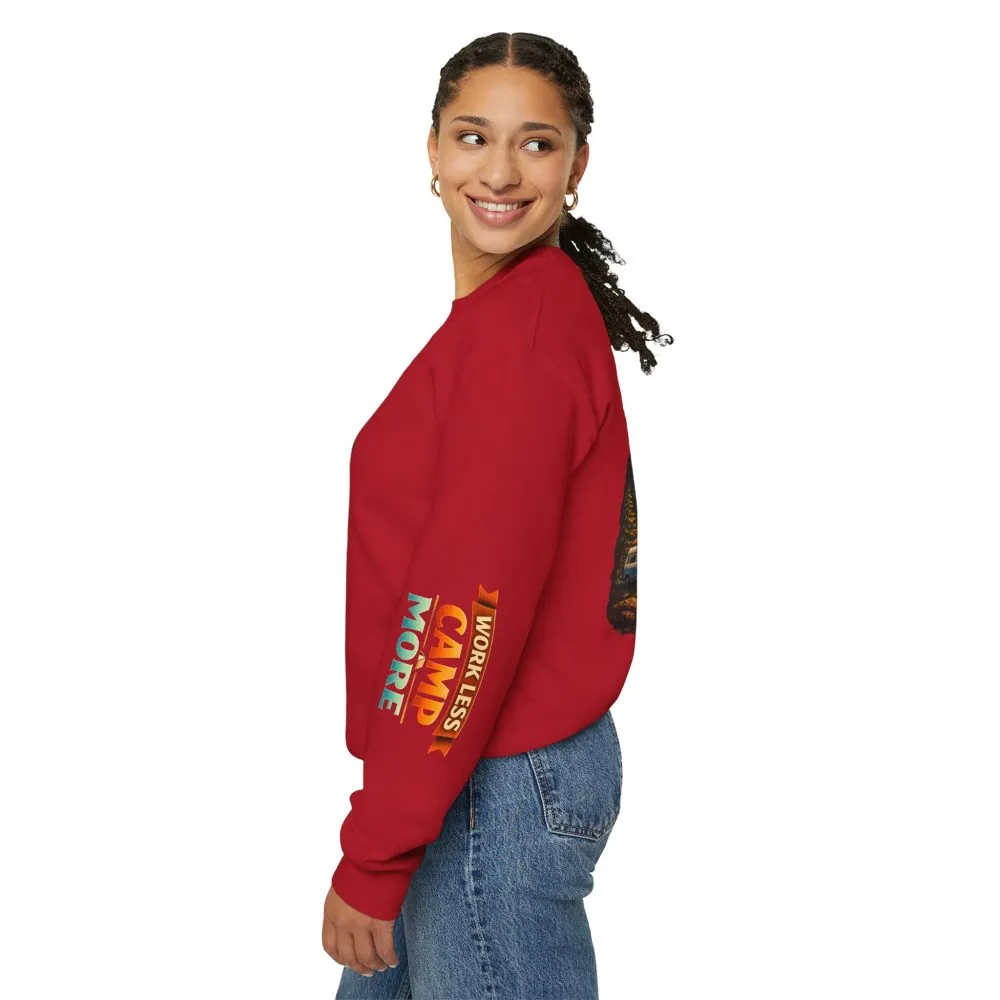17135309354299519979_2048.jpeg Unisex Heavy Blend™ Crewneck Sweatshirt — "Work Less-Camp More" Design Scenic-Line