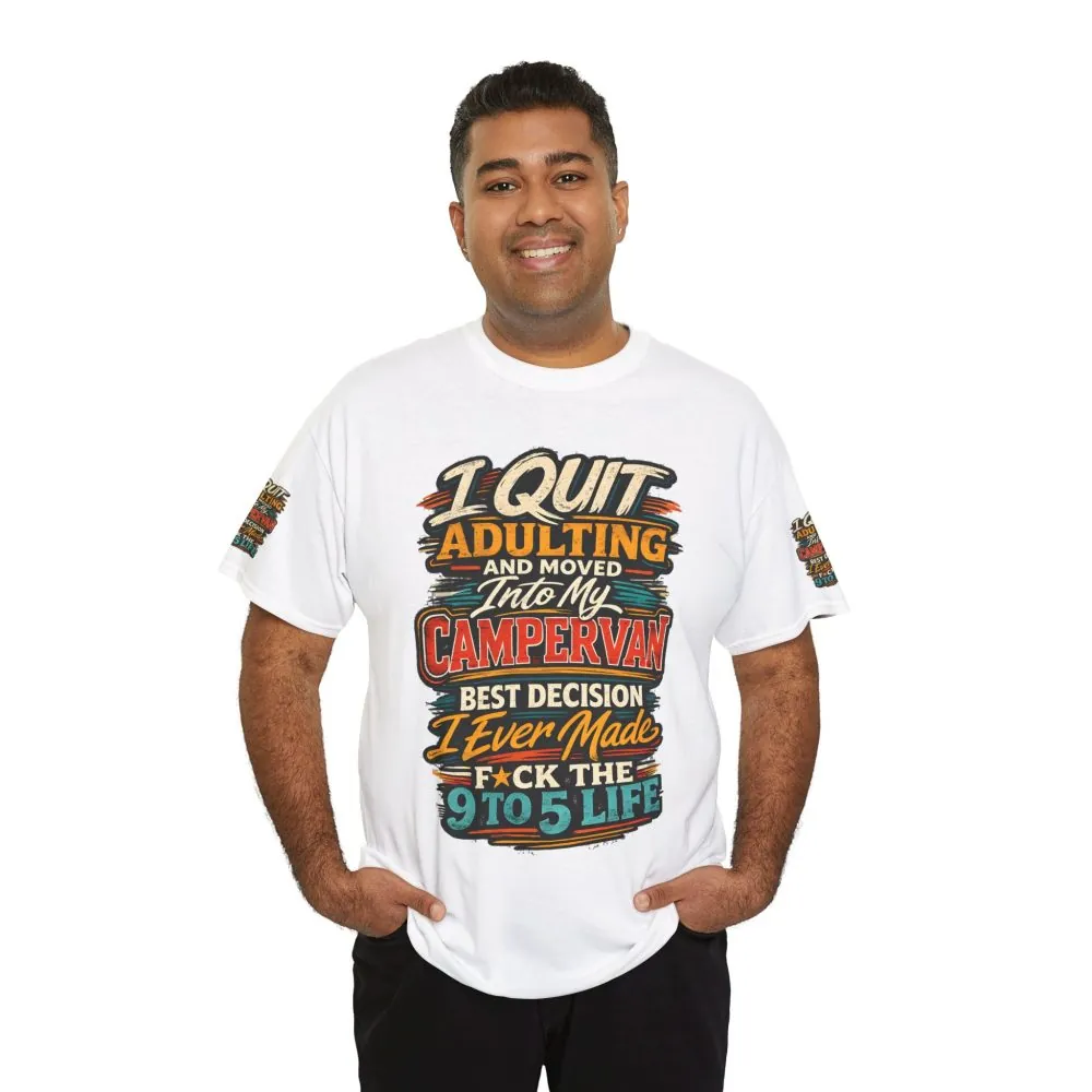 Unisex Heavy Cotton Tee — "I Quit Adulting" Design F**K-Line