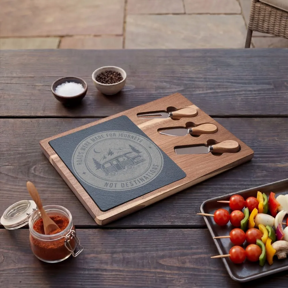 Engraved Charcuterie Board - "ROAD WHERE MADE FOR JOURNEYS-NOT DESTINATIONS" (4 Variants Available)