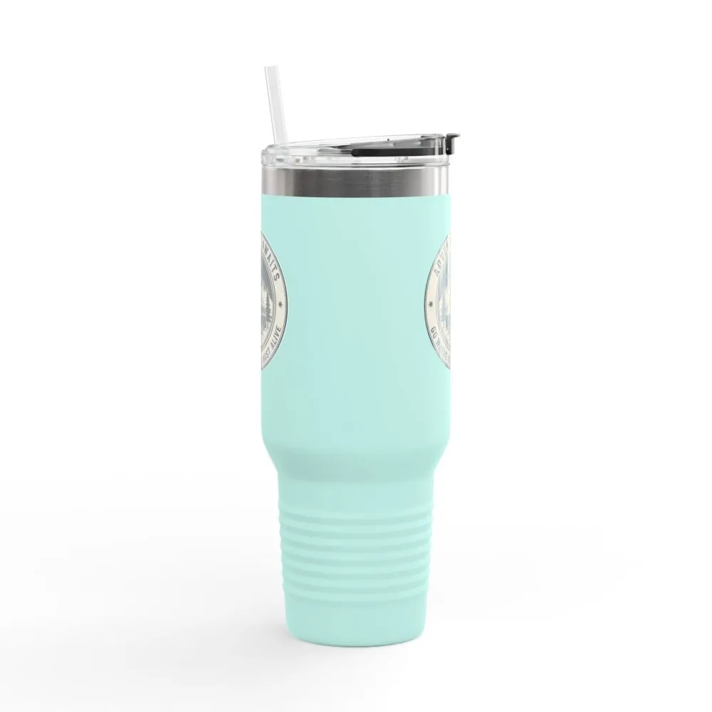 17174678898722153803_2048.jpeg Insulated Travel Mug - "Adventure Awaits-Go Where You Feel Most Alive" (40oz) – Retro Camper Design, Keep Drinks Hot or Cold