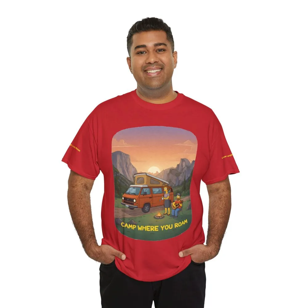 Unisex Heavy Cotton Tee — "Camp Where You Roam" Design Sitcom-Line