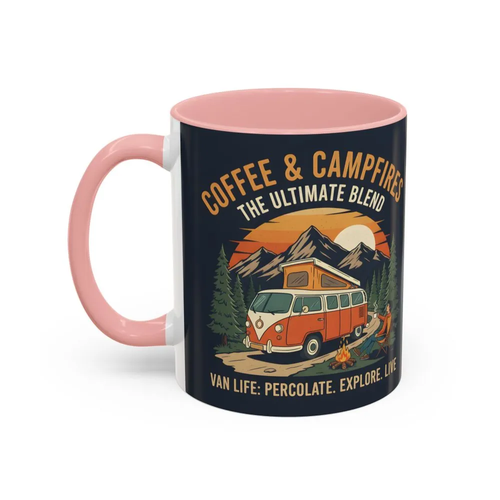 Accent Coffee Mug (11, 15oz) — "Coffee and campfires"