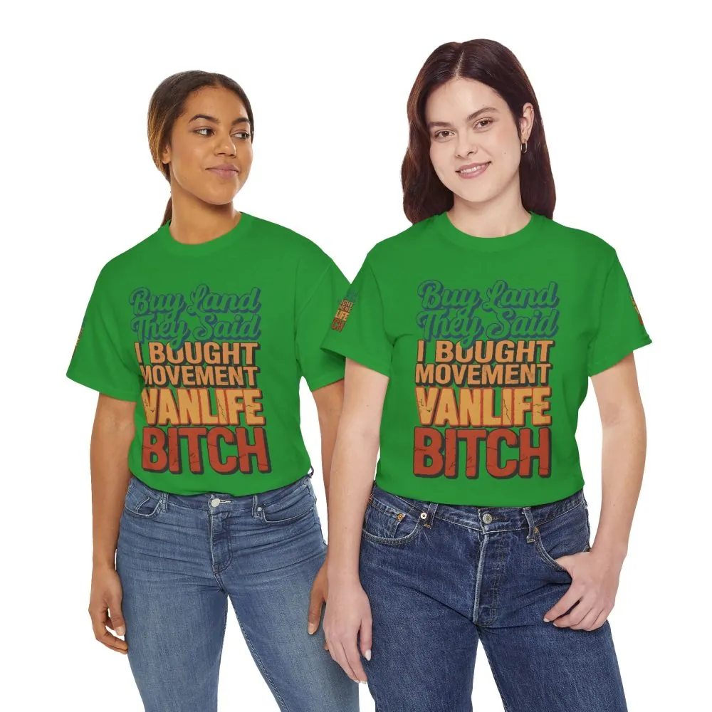 Unisex Heavy Cotton Tee — "Buy Land They Said" Design F**K-Line