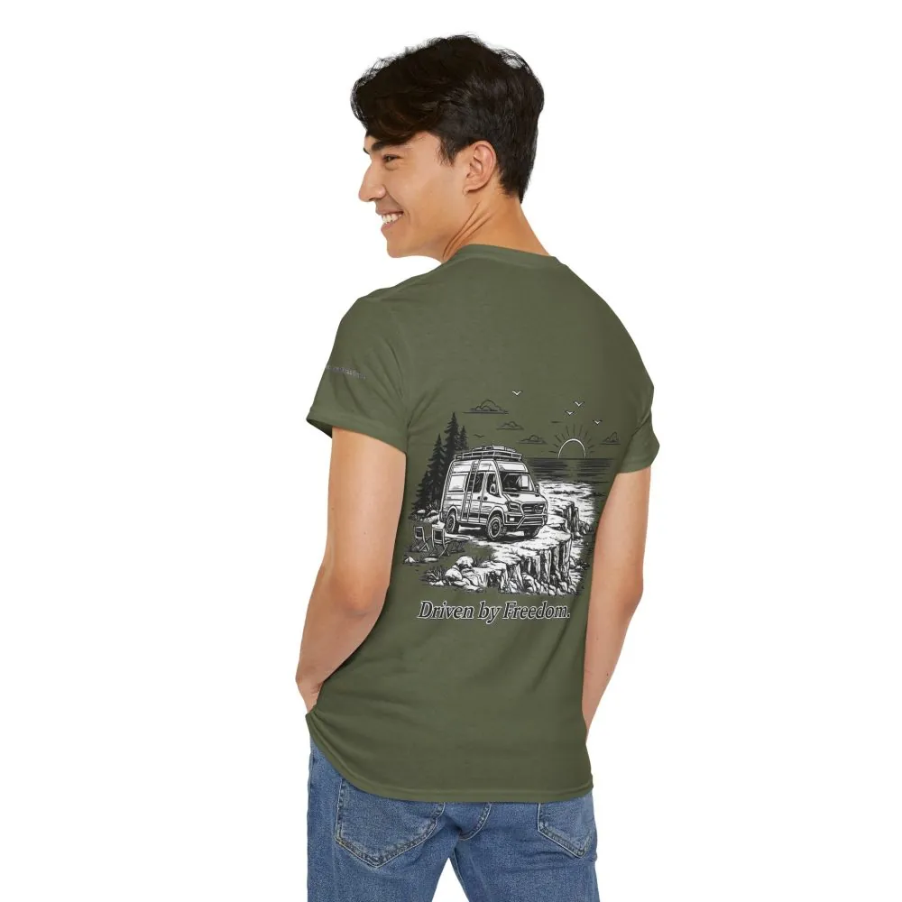 17184317780198689361_2048.jpeg Unisex Heavy Cotton Tee — ""Driven By Freedom" Design Minimal-Line