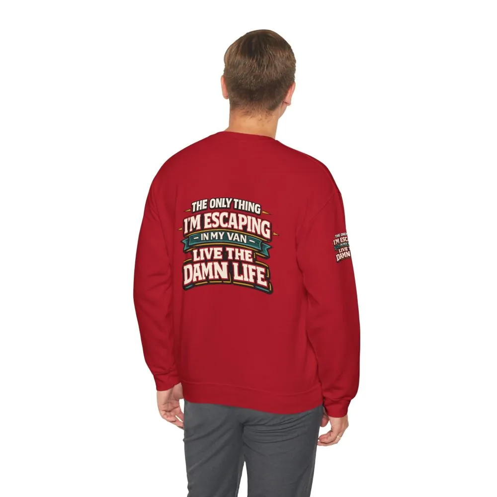 Unisex Heavy Blend™ Crewneck Sweatshirt — "The Only Thing I´m Escaping" Design F**K-Line