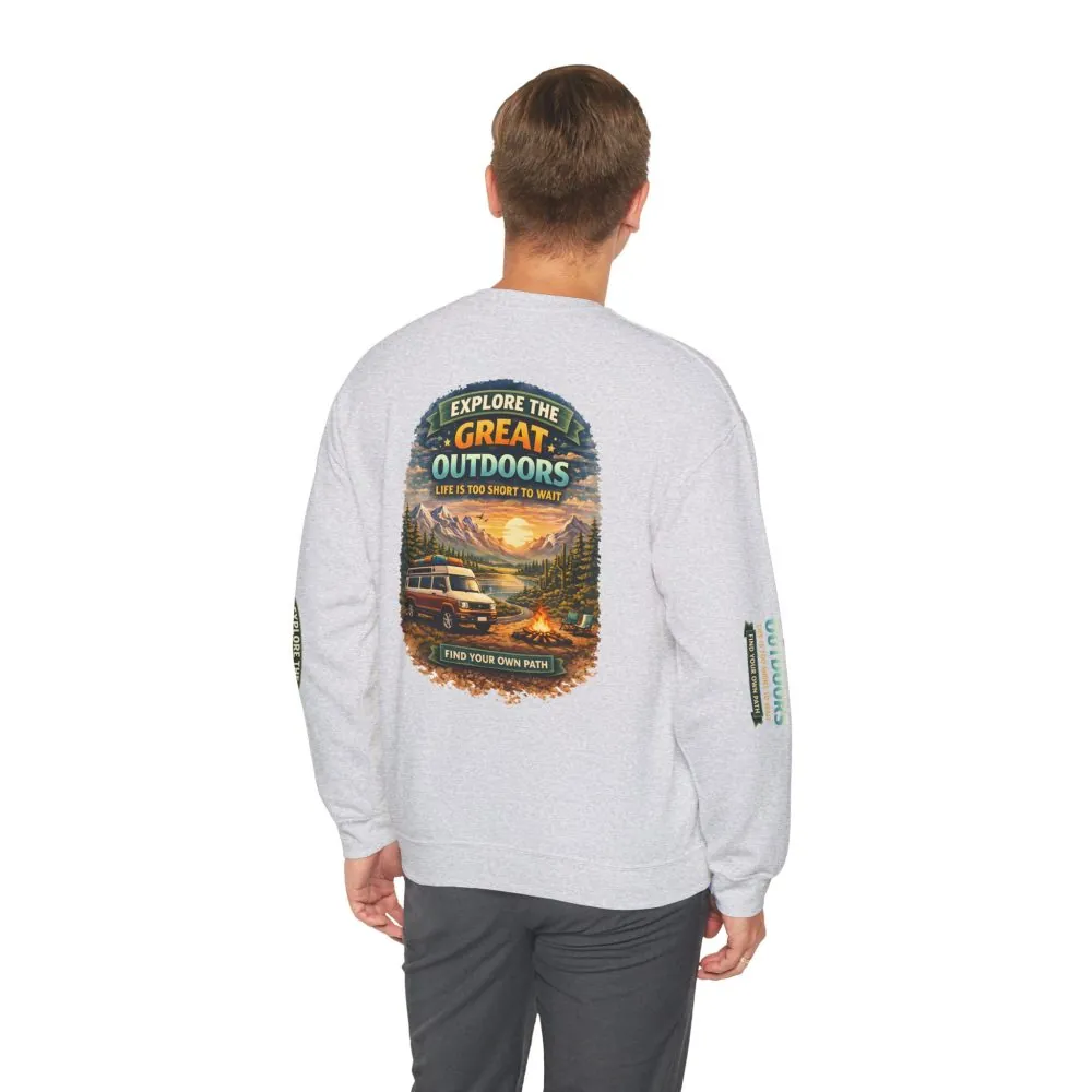 17202486227912725005_2048.jpeg Unisex Heavy Blend™ Crewneck Sweatshirt — "Explore The Great Outdoors" Design Scenic-Line