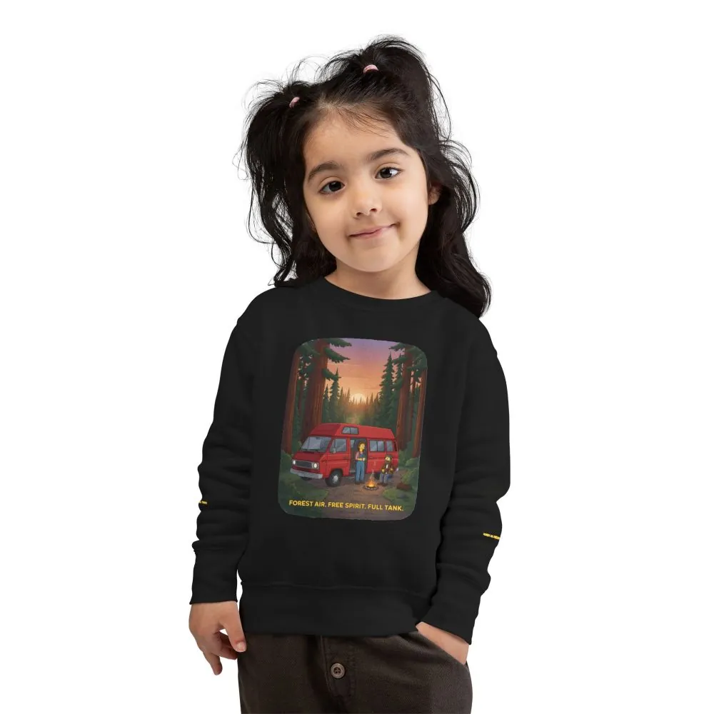 Toddler Sweatshirt - "Forest Air Free Spirit Full Tank" (Design Sitcom-Line)